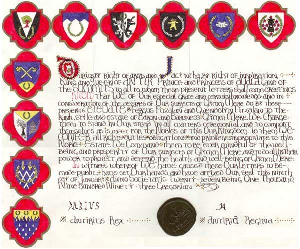 File:Elevation scroll of Fergus Fitzalan and Gwendolin Fitzalan to Baron and Baroness.jpg