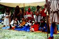 An Tir Coronet Tourney 19, May 17, 1980. (Now Duchess) Morag Campbell of Glenbourne, seated on the far left, with the (Olde) Shattered Shield at her feet.