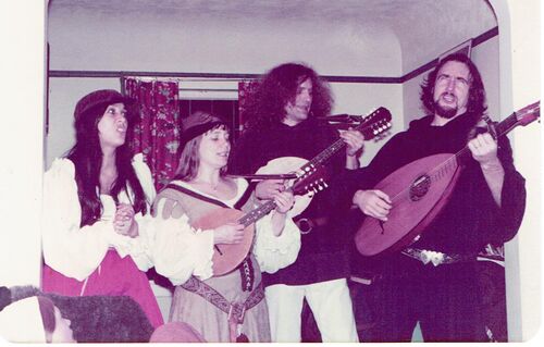 Roger the Goliard with Bawderie and Blisse in January 1983.