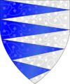 Arms, Pily barry argent and azure.